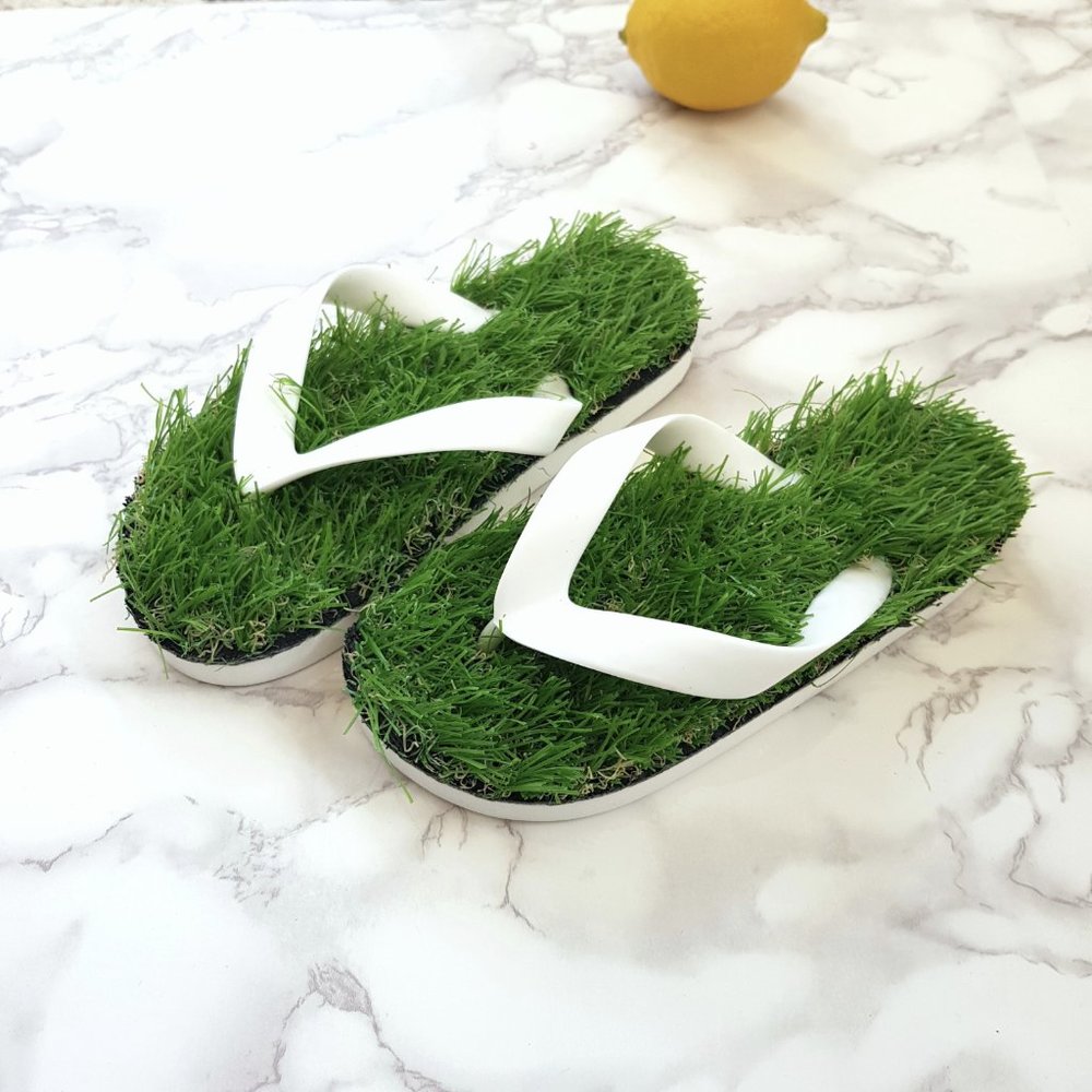 (bigkid4) Faux Grass Kids FlipFlop